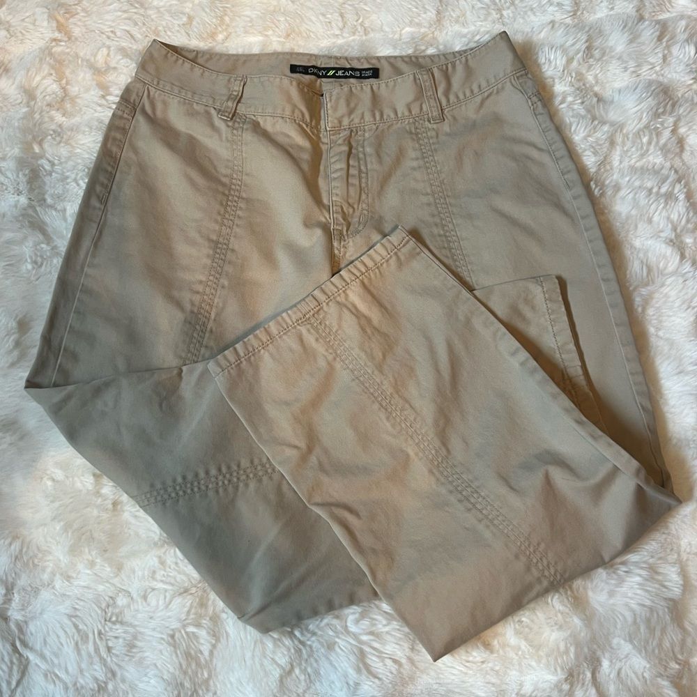 Dkny Jeans Tan Wide Leg Capris Sz 8